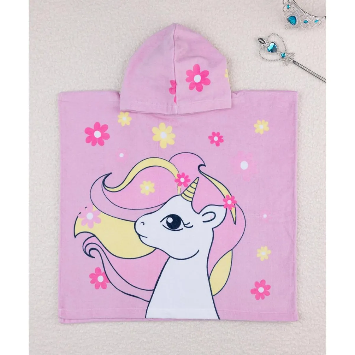 Poncho de playa con capucha para niña – Unicornio*Prenatal Clearance