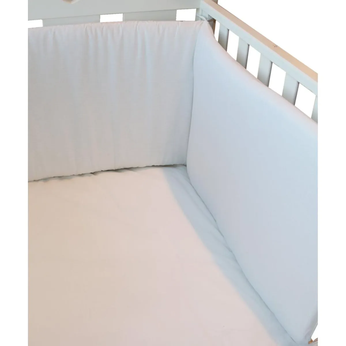 Protector de cuna de algodón blanco*Prenatal Discount