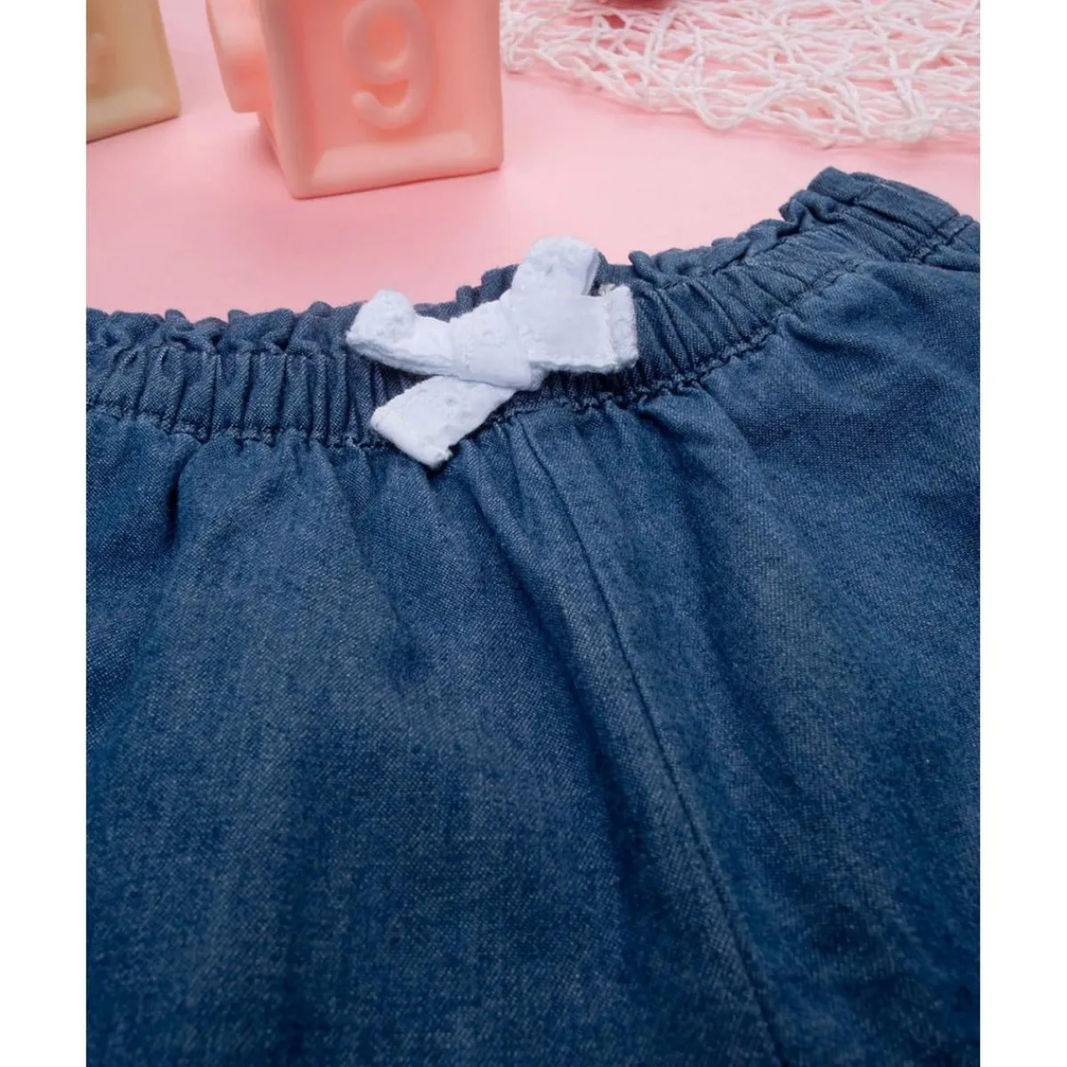 Clearance Shorts de chambray/sangallo para niña Bebé Niña 3-36 Meses·Vaqueros, Pantalones Y Petos|Niña·Bebé Niña 3-36 Meses