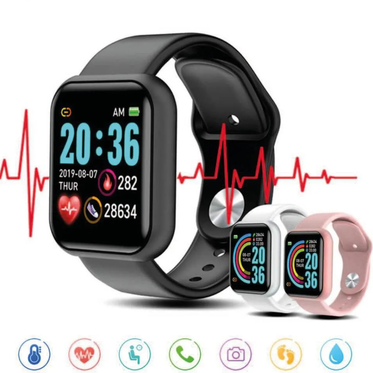 Online Smartwatch Reloj inteligente L8 blanco humo Electrónicos
