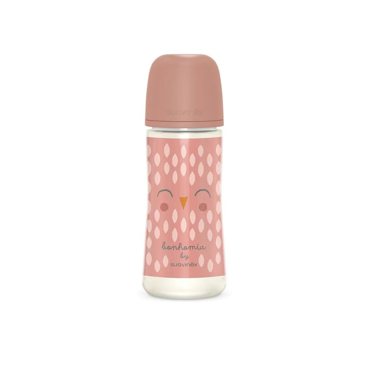 - Bonhomia biberón con tetina sx pro +6 meses 360ml pluma rosa*SUAVINEX