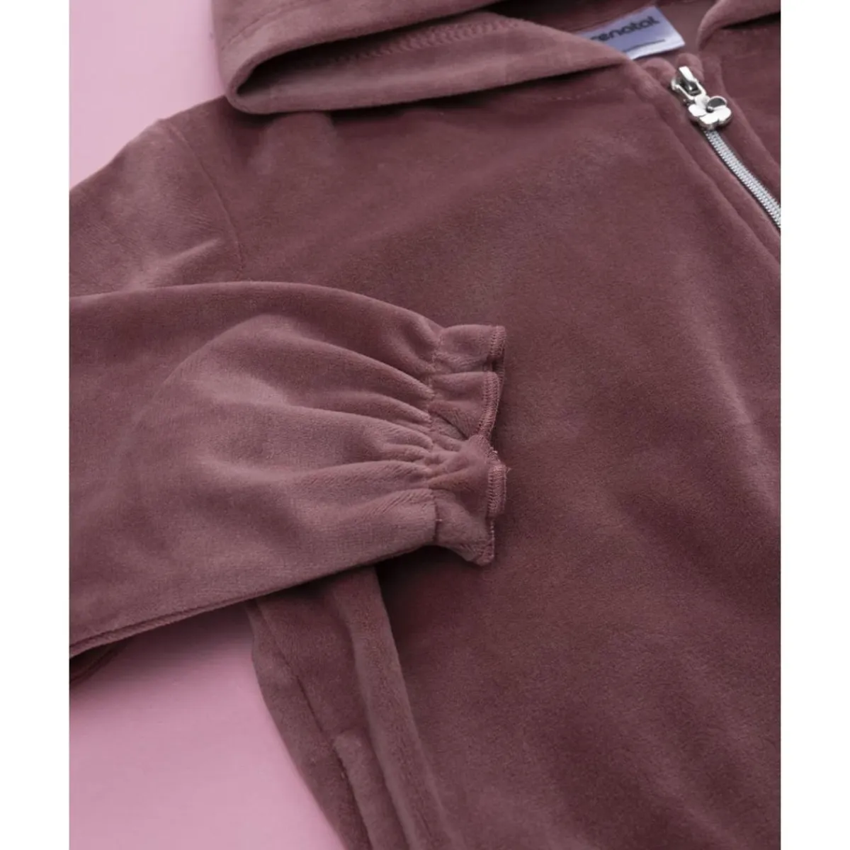 Sudadera de niña en terciopelo rosa*Prenatal Clearance