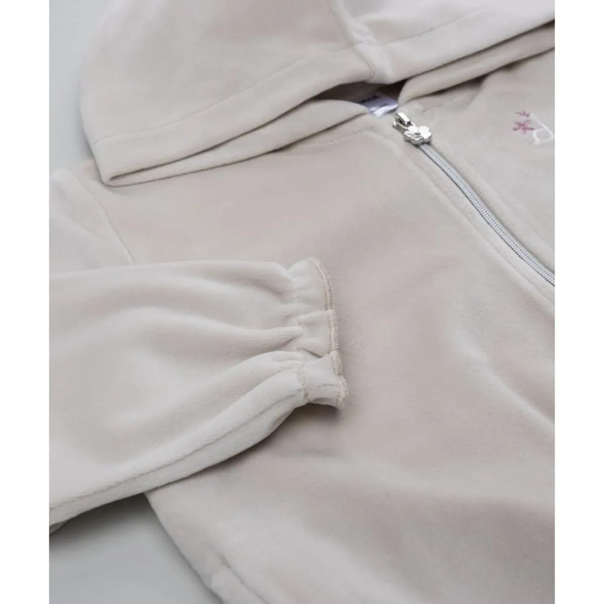 Sudadera de niña en terciopelo beige*Prenatal Sale