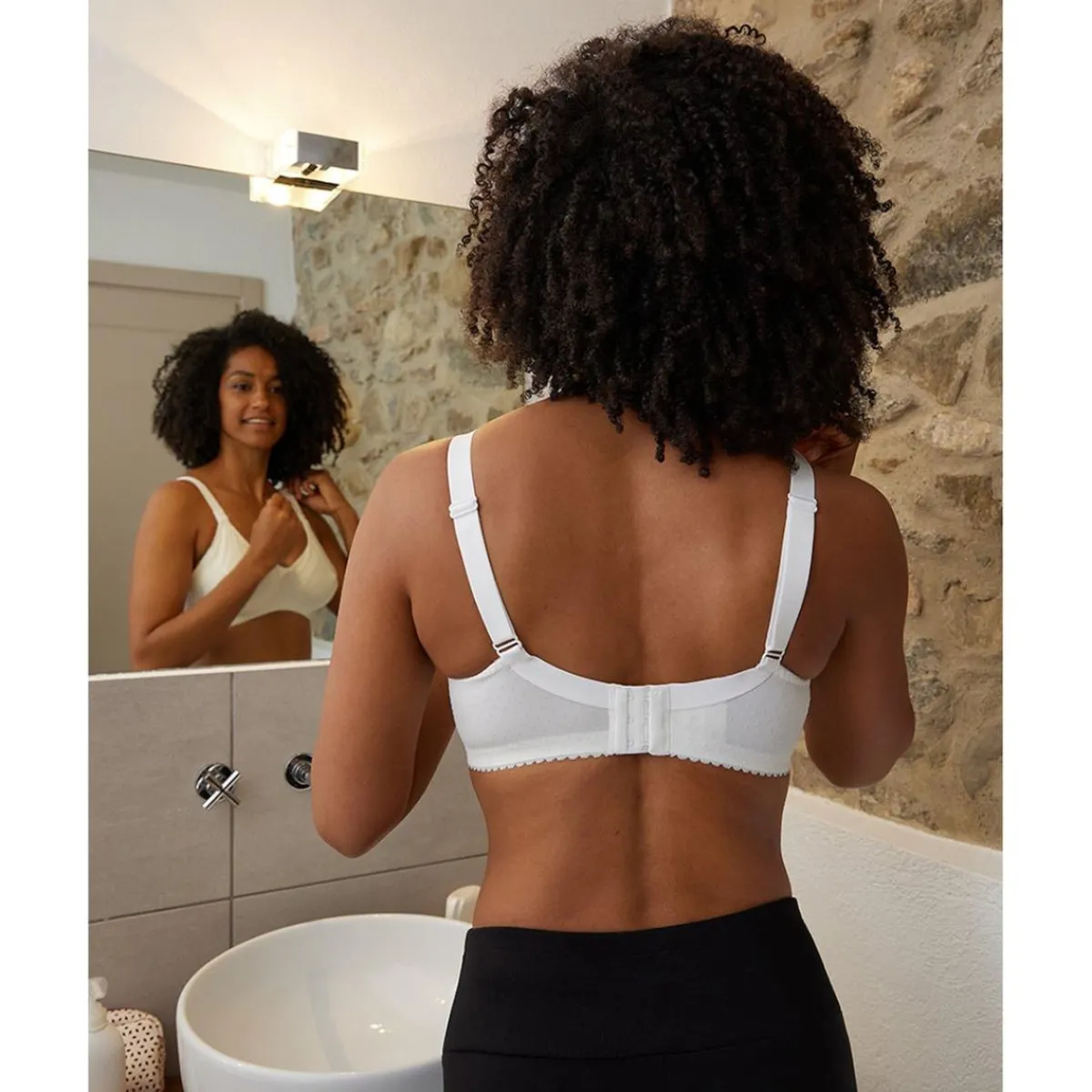 Sujetador de lactancia blanco de lunares - copa d*Prenatal Hot