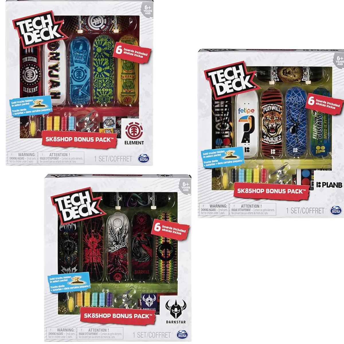 Best Tech Deck - Bonus Pack 6 Skates (varios modelos) Vehículos Y Circuitos