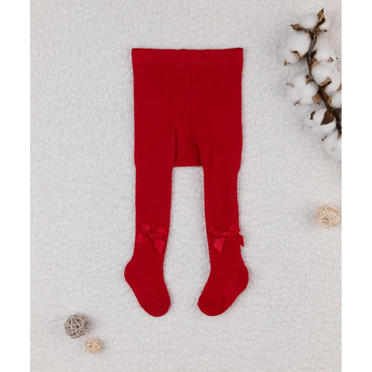Tights rojas para niña con moñitos*Prenatal New