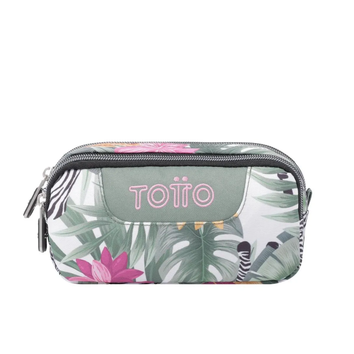 - Estuche escolar dos compartimentos tropical cebras Sobre*TOTTO Best