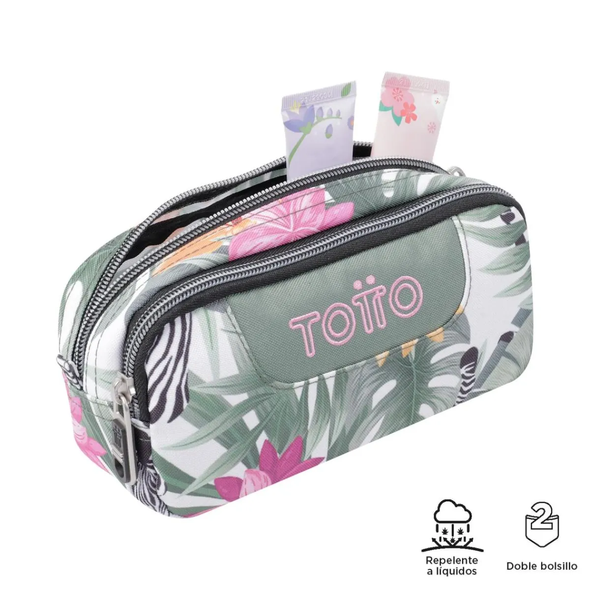 - Estuche escolar dos compartimentos tropical cebras Sobre*TOTTO Best