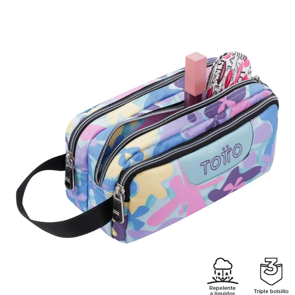 - Estuche escolar tres compartimentos flores hawaianas Agapec*TOTTO Best