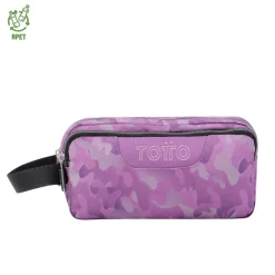 - Estuche escolar tres compartimentos camuflaje rosa Agapec*TOTTO
