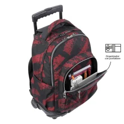 - Mochila escolar con ruedas tiza roja Renglones Material Escolar