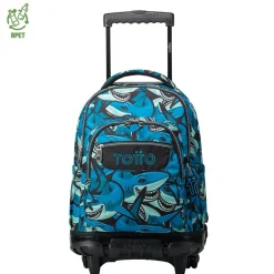 - Mochila escolar con ruedas tiburones Renglones*TOTTO Hot