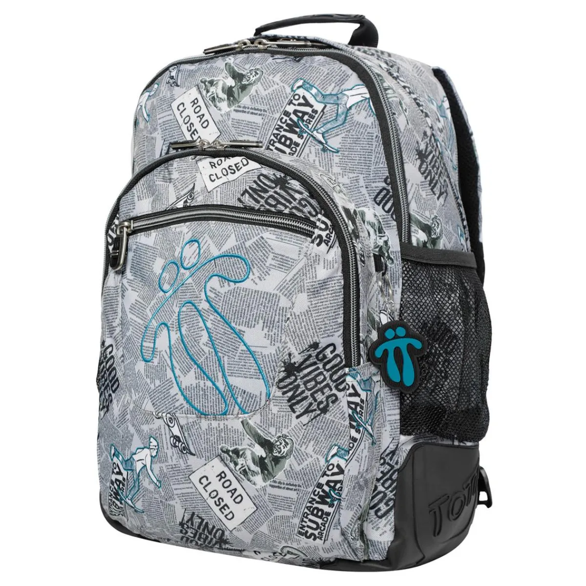 Hot - Mochila escolar Ecole estampado Newspaper Material Escolar