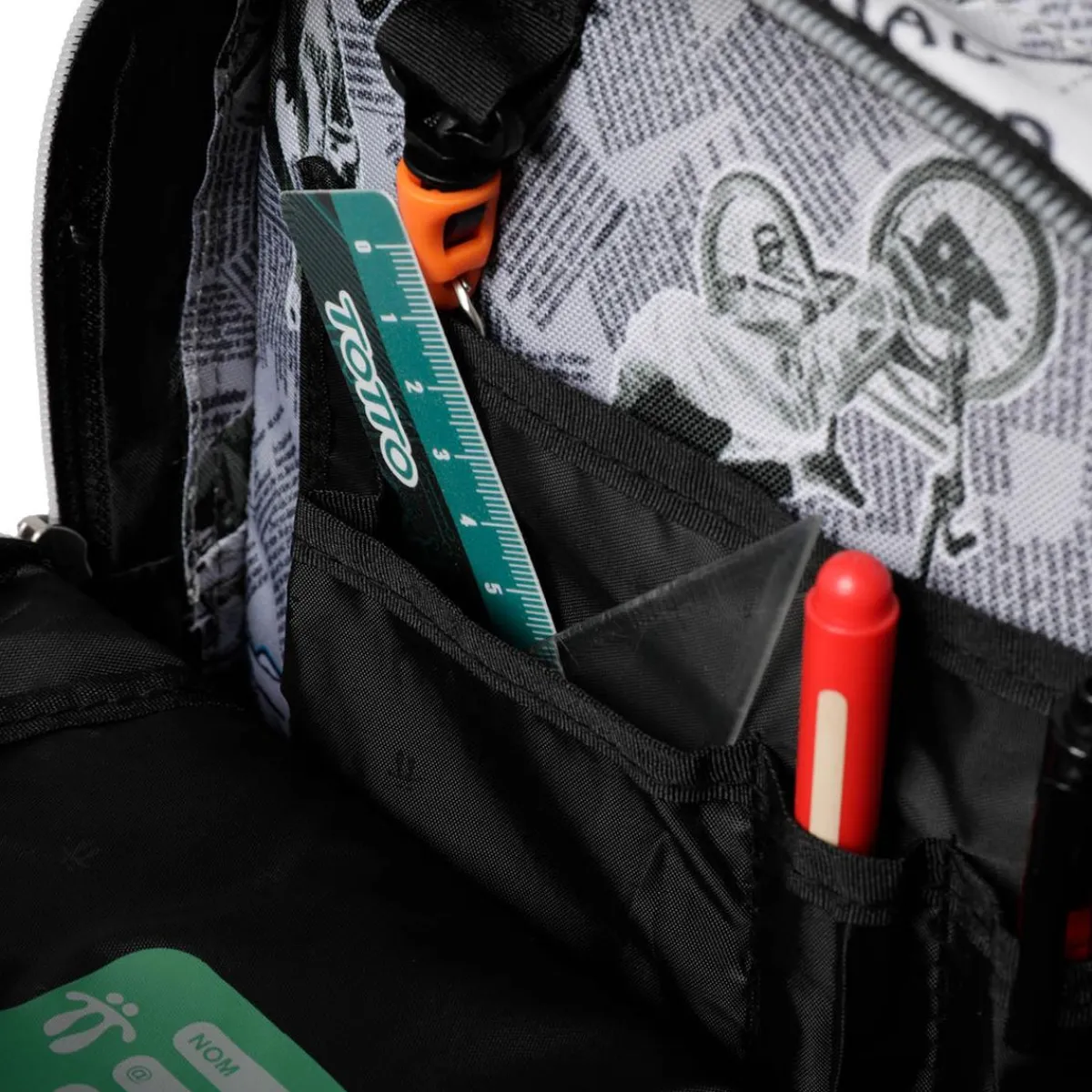 Hot - Mochila escolar Ecole estampado Newspaper Material Escolar