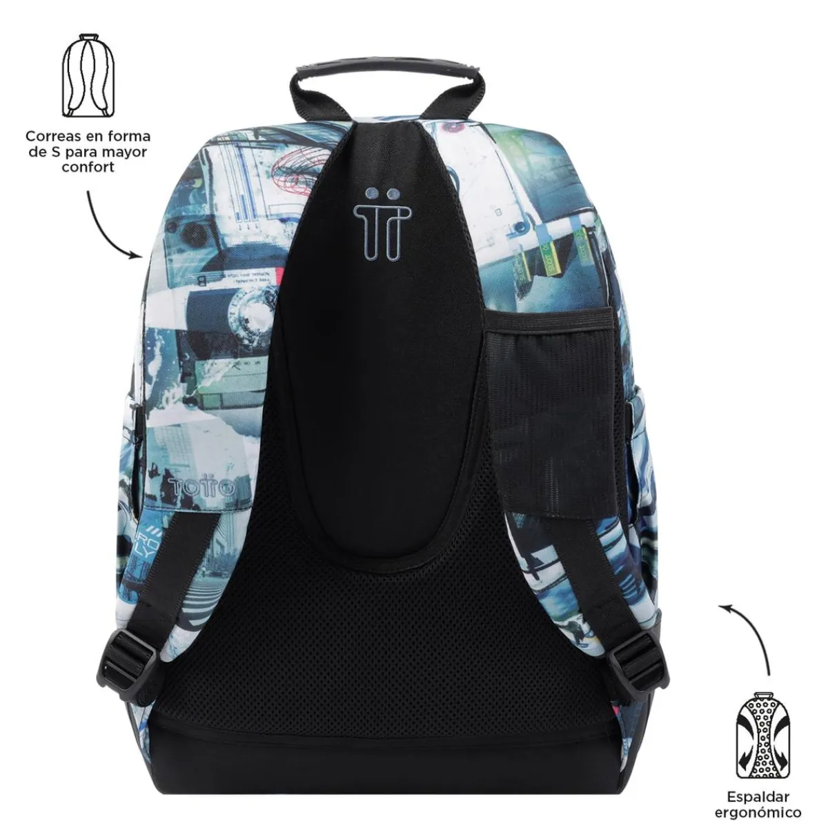 Hot - Mochila escolar postales y casetes Crayoles Material Escolar