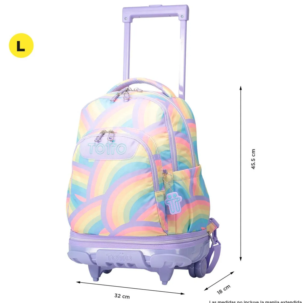Hot - Mochila escolar ruedas desmontable arcoíris Tiza Material Escolar