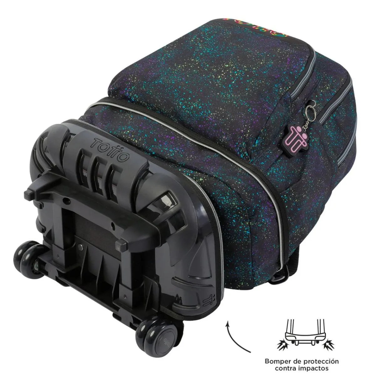 - Mochila escolar ruedas desmontable salpicado color Tiza*TOTTO Clearance