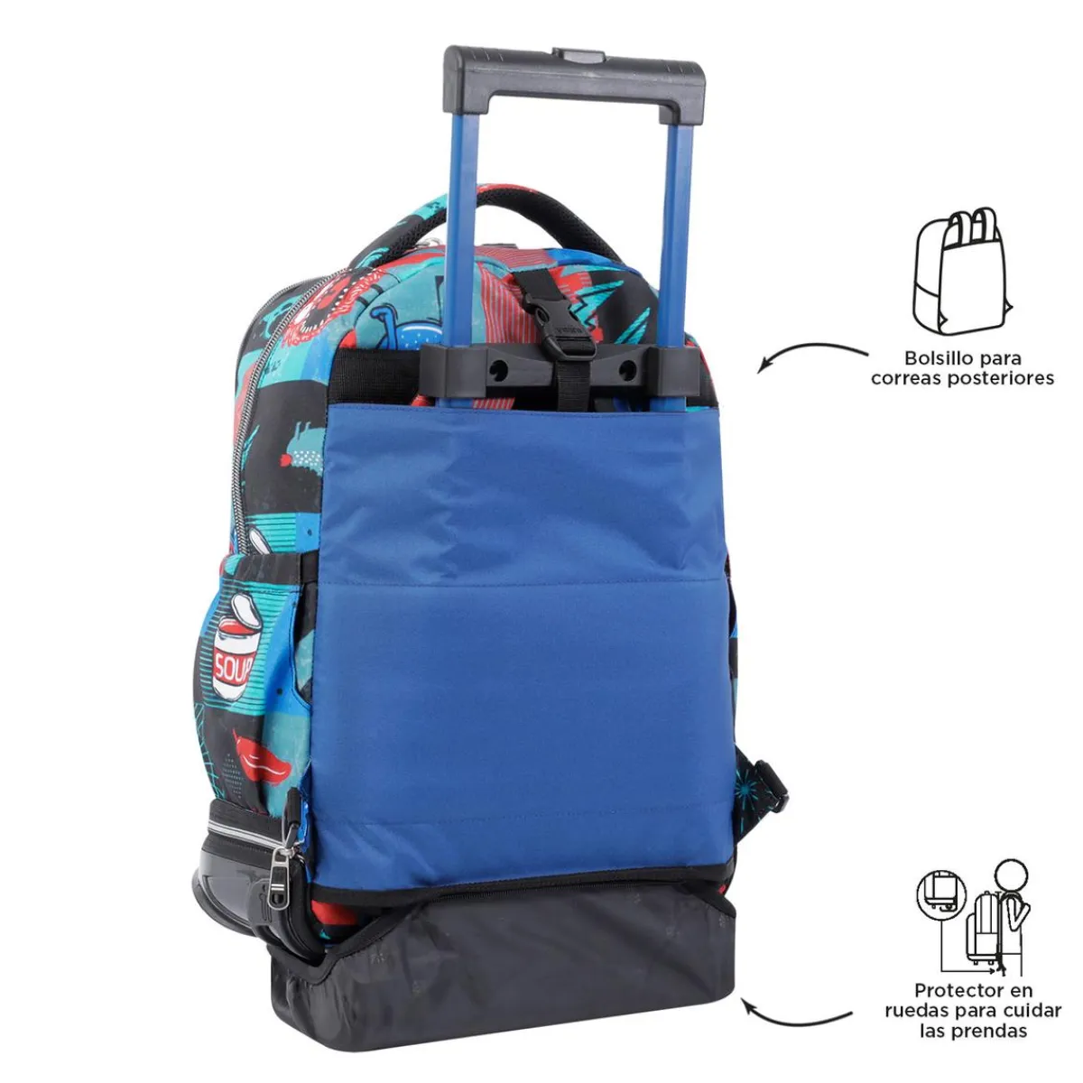 - Mochila escolar ruedas desmontable cyber monstruos Tiza*TOTTO Hot