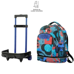 - Mochila escolar ruedas desmontable cyber monstruos Tiza*TOTTO Hot