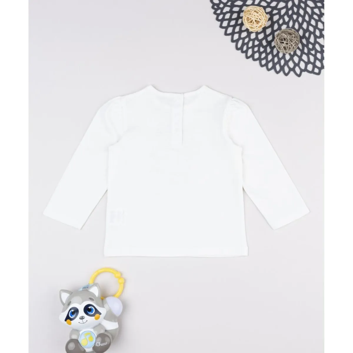 T-shirt niña blanca estampado mapache*Prenatal New