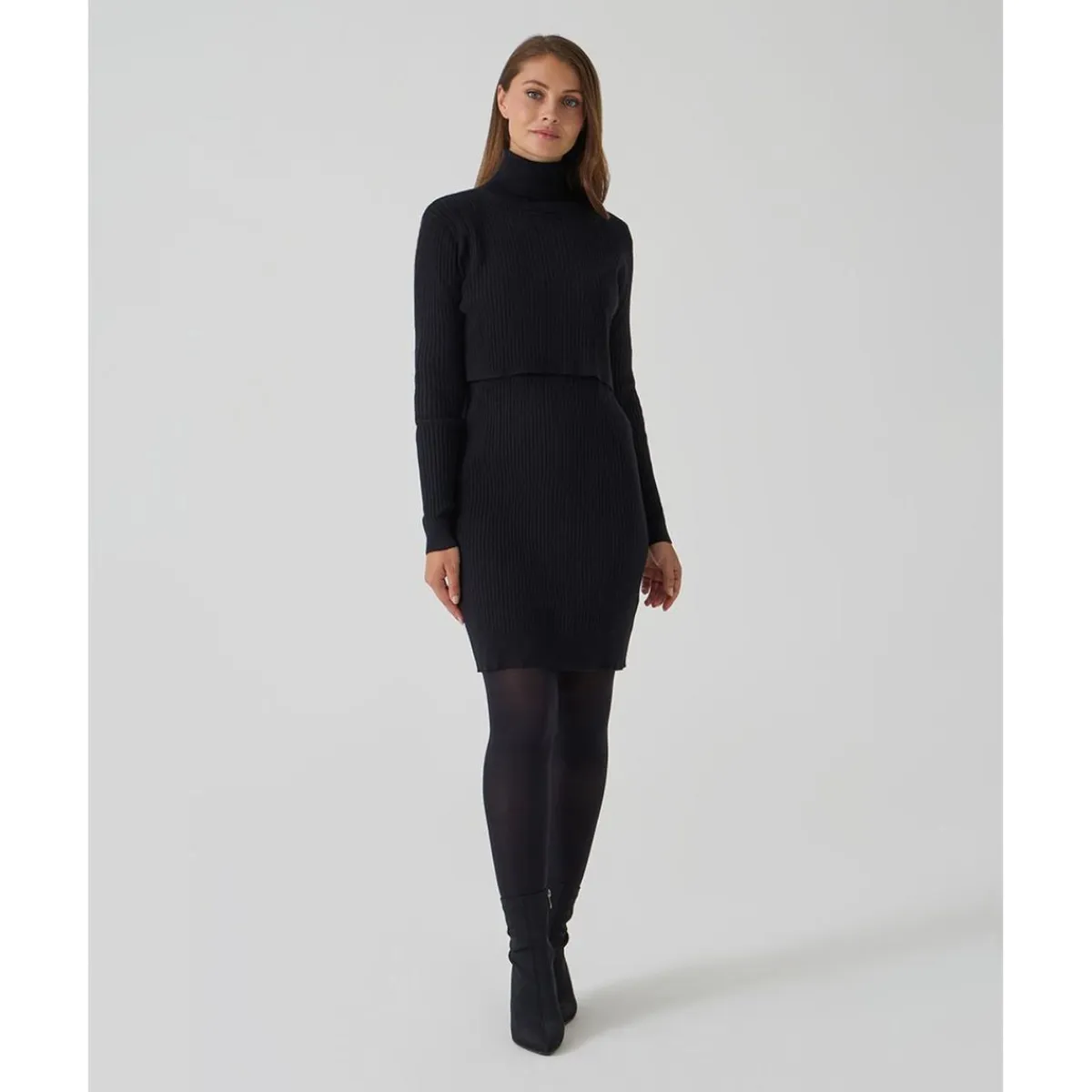 Vestido premamá y lactancia tricot negro*Prenatal Sale
