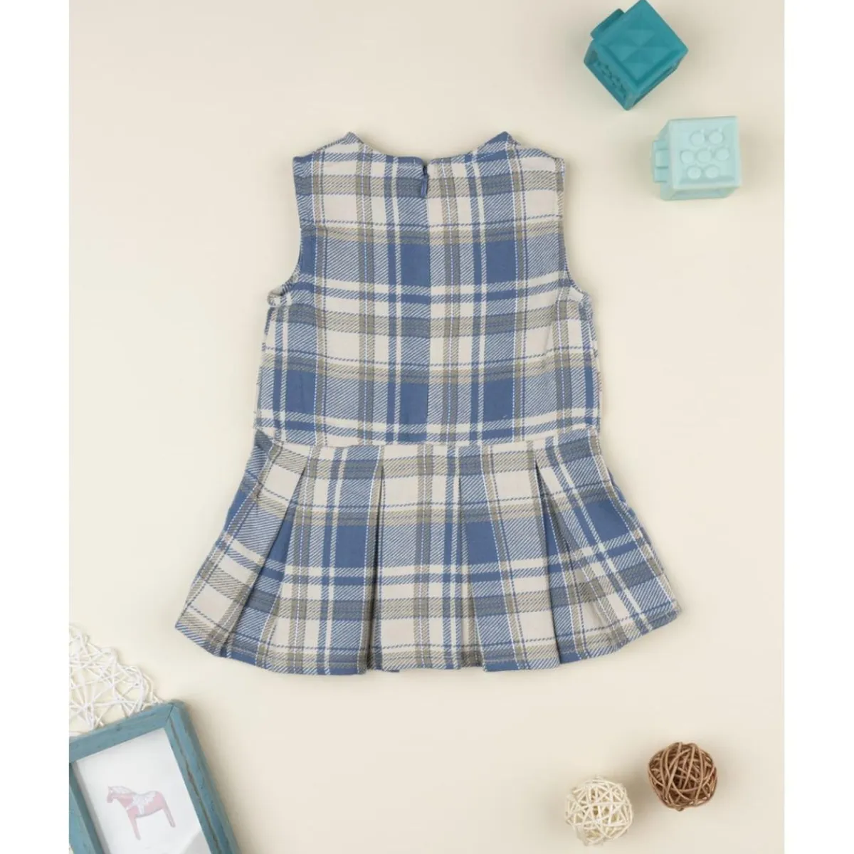 Discount Vestido sin mangas tartán azul y beige para niña Niña·Bebé Niña 3-36 Meses|Bebé Niña 3-36 Meses·Vestidos, Conjuntos Y Deporte