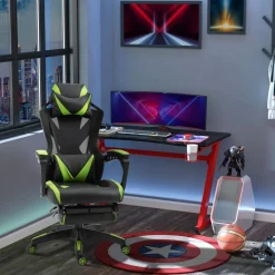 New Vinsetto - Silla Gaming ergonómica verde-negro Videojuegos