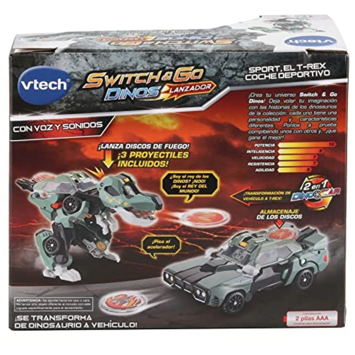 Best - Dinos Sport T-Rex coche deportivo que se transforma en vehículo ㅤ Coleccionables Y Mini Mundos